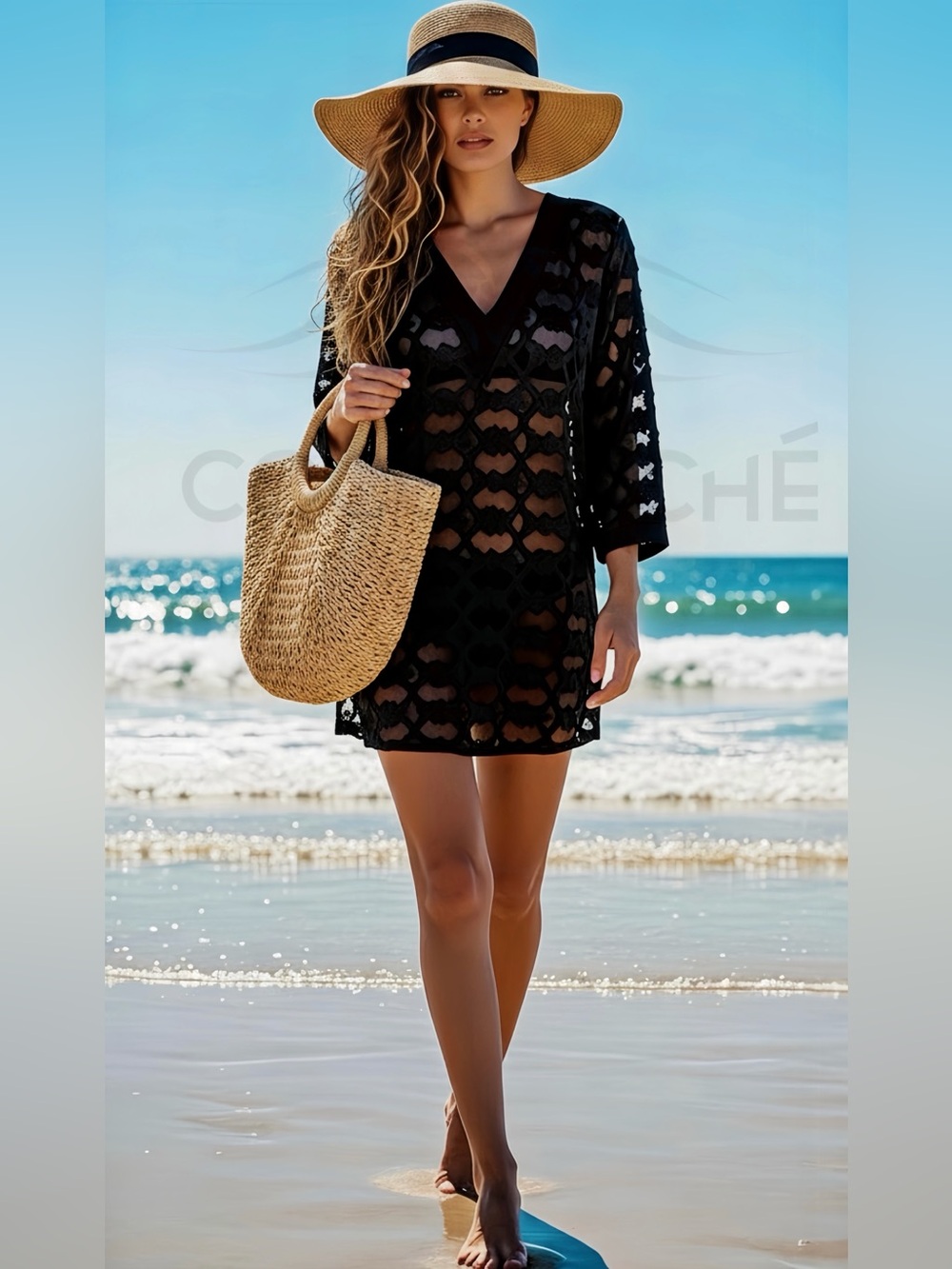 Classy Lace V-Neck Tunic Swimsuit Coverup